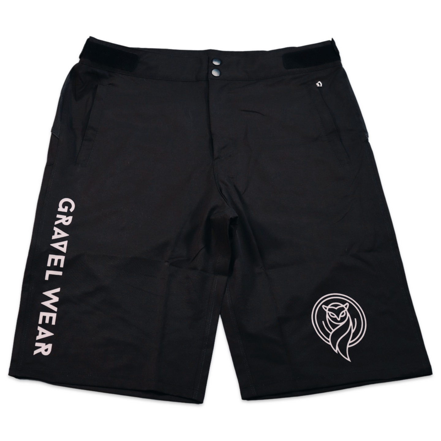 Gravel Ride Shorts Black Front with logo 