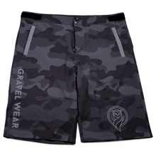Load image into Gallery viewer, Gravel Ride Shorts Camo Front design with logo
