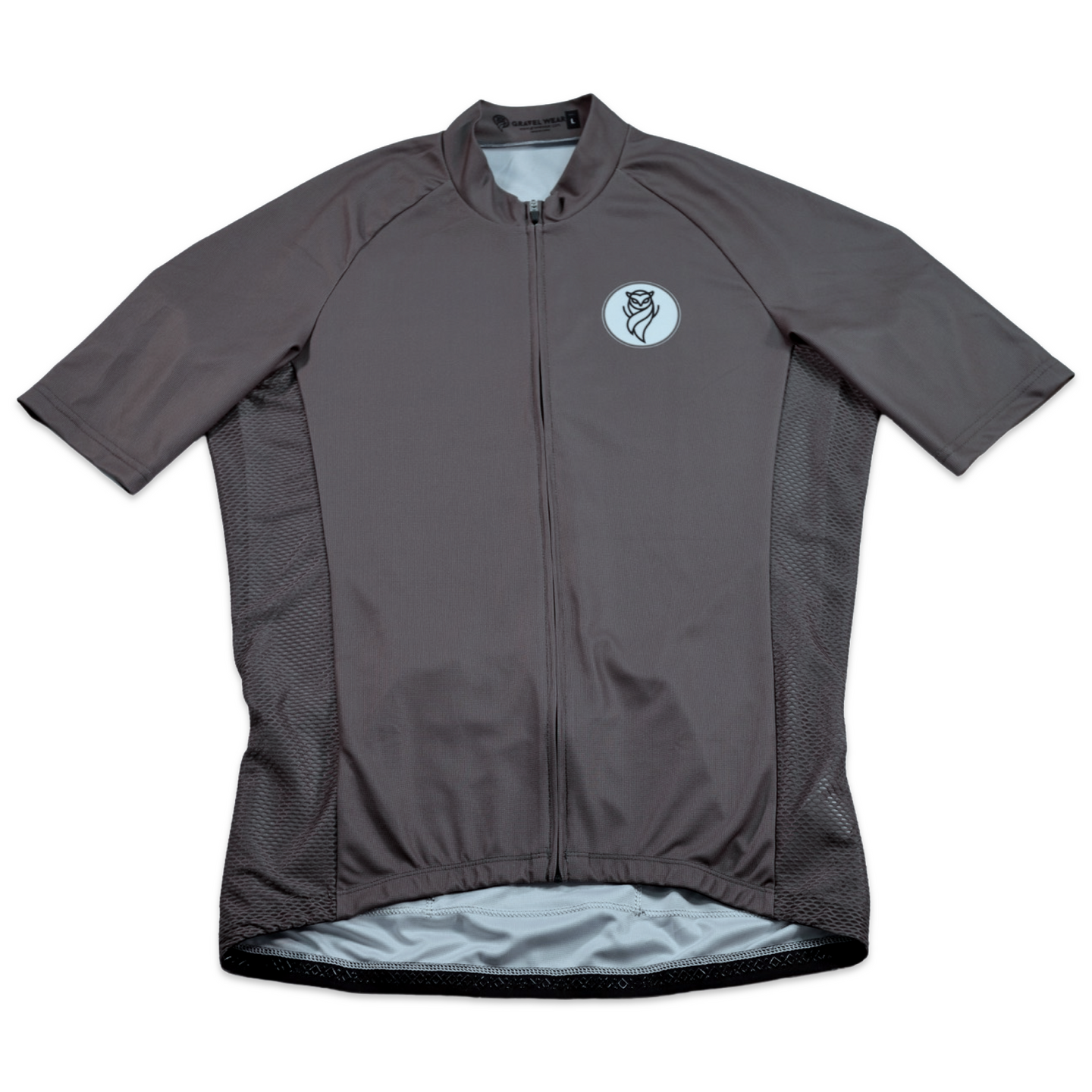 Sage Gravel Ride Jersey front with mesh panels and logo
