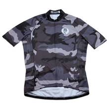 Load image into Gallery viewer, Camo Gravel Ride Jersey Front With Logo Na d Mesh Panels
