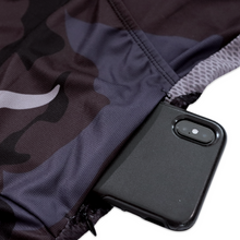 Load image into Gallery viewer, Camo Gravel Ride Jersey Rear Short Sleeve With Logo, Cell Phone Hidden Pockets and Mesh Panels
