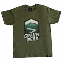 Load image into Gallery viewer, Gravel Ride Graphic T Shirt - Pine Creek front Mountain and Creek design
