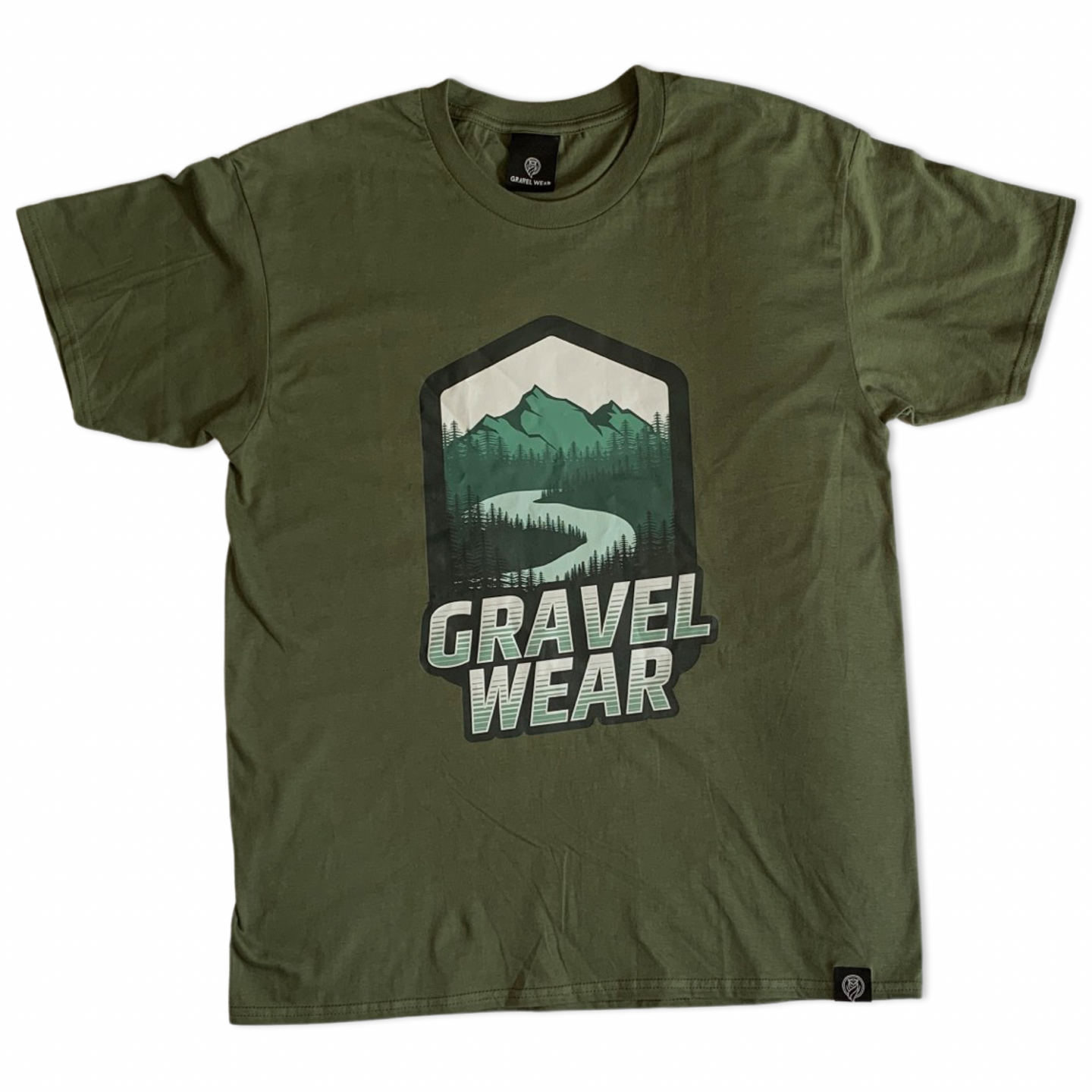 Gravel Ride Graphic T Shirt - Pine Creek front Mountain and Creek design