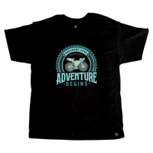 Load image into Gallery viewer, Gravel Ride Graphic T Shirt - Pavement Ends Adventure Begins Front
